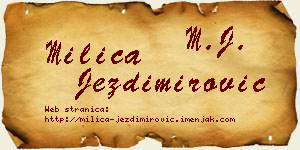 Milica Jezdimirović vizit kartica